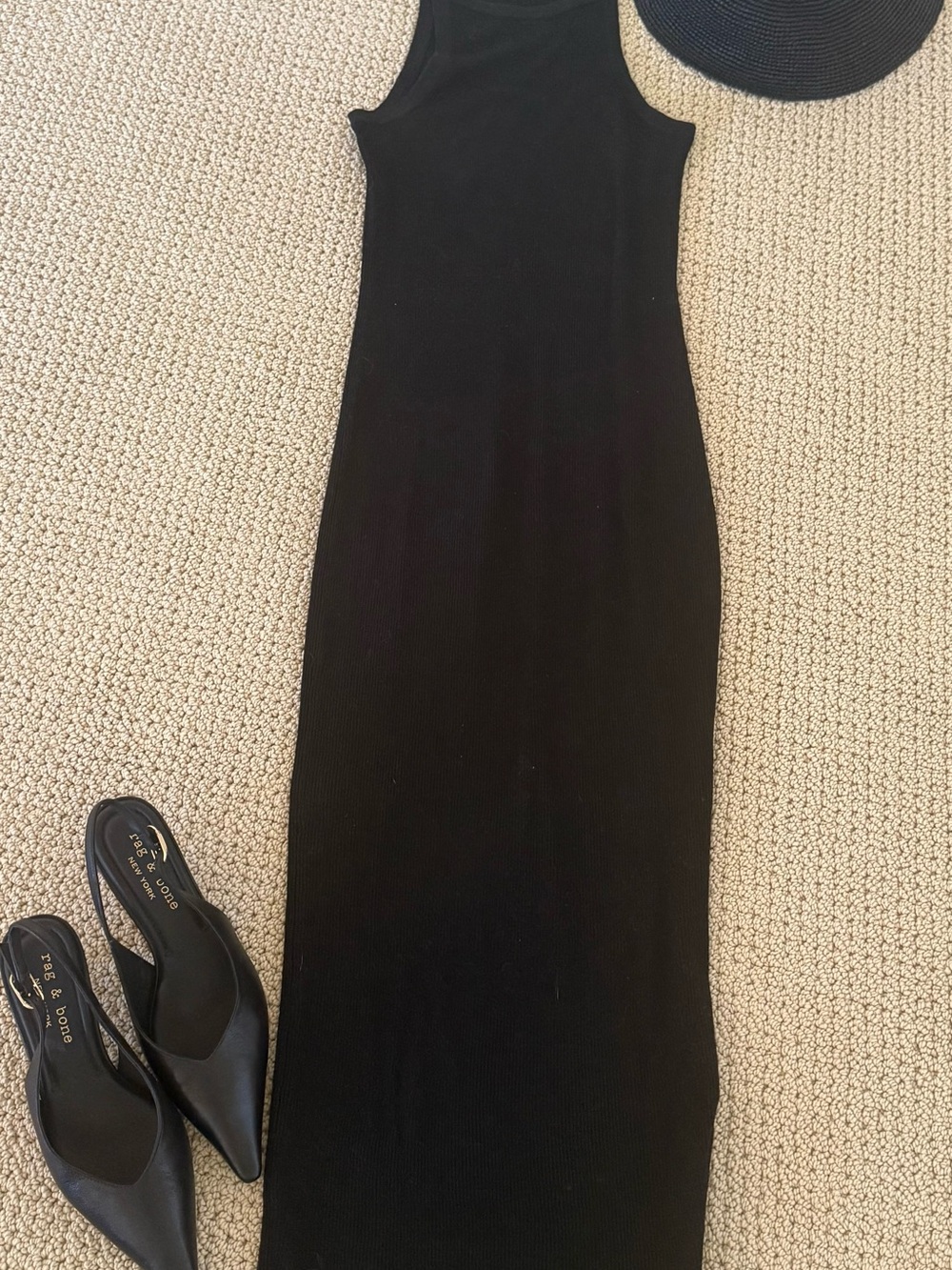 James Perse Black Ribbed Knit Top